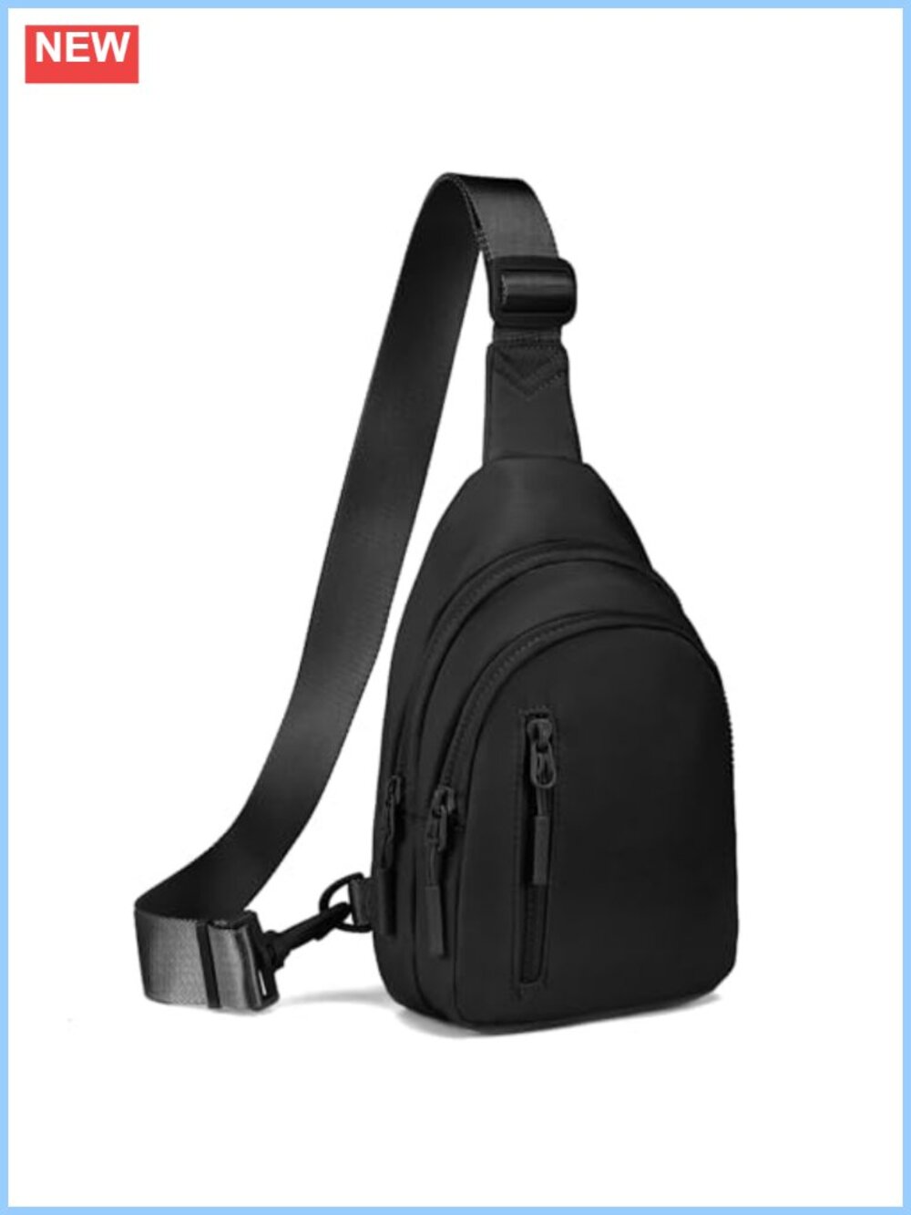Water Resistant Nylon Sling Bag Crossbody Fanny Pack with 4 Pockets